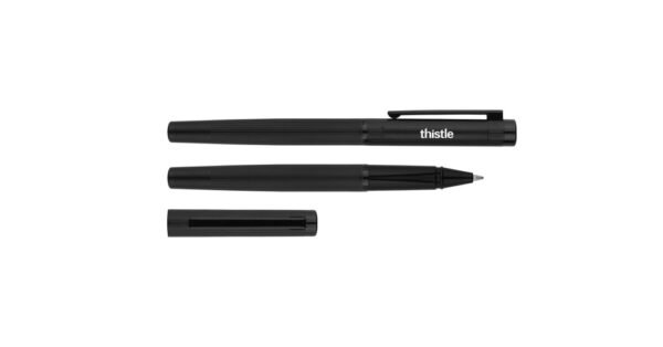 988G Orion metal roller pen with aluminium body and black gel ink- with logo