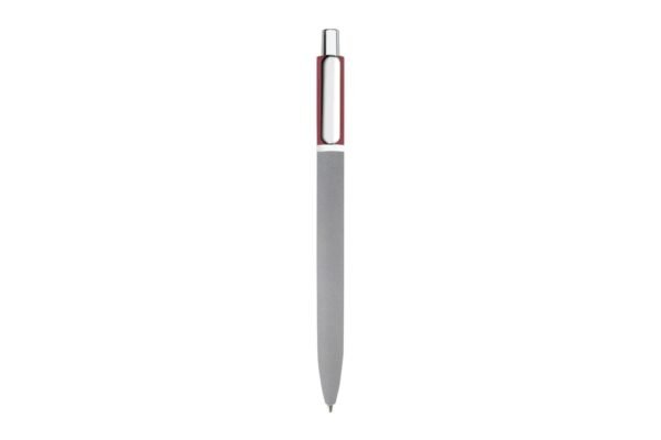 990B GRYT stone finish metal ball pen with aluminium body and push-action design- Red
