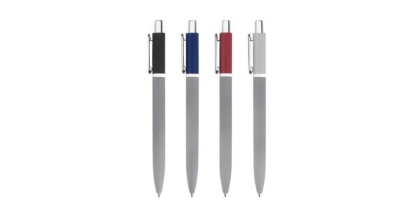 990B GRYT stone finish metal ball pen with aluminium body and push-action design- front view