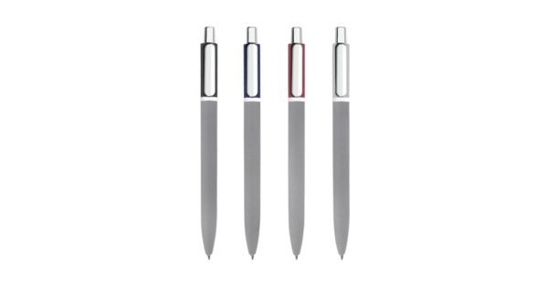 990B GRYT stone finish metal ball pen with aluminium body and push-action design- side view