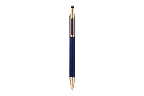 991B LILIDY black aluminum ball pen with push-action and engravable barrel- Blue