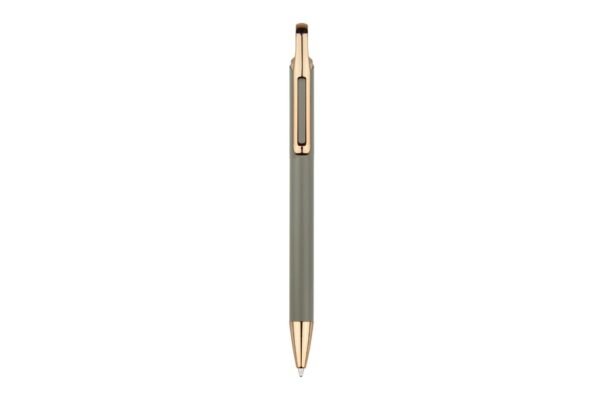 991B LILIDY black aluminum ball pen with push-action and engravable barrel- Grey