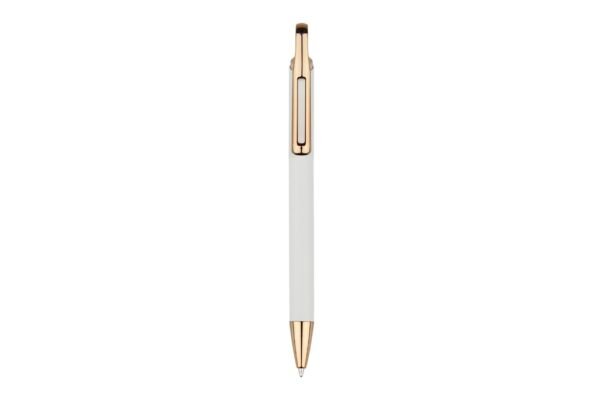 991B LILIDY black aluminum ball pen with push-action and engravable barrel- white