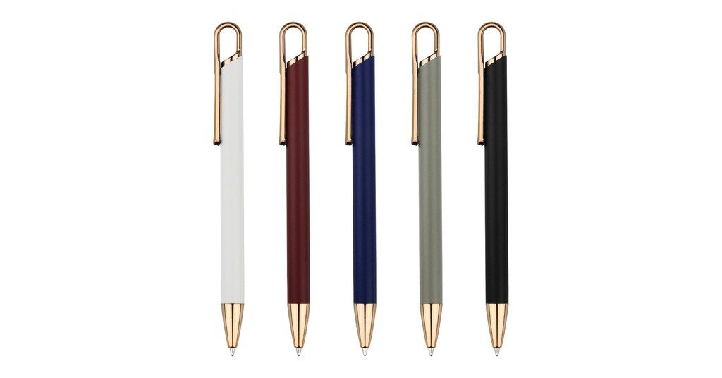 991B LILIDY black aluminum ball pen with push-action and engravable barrel- front view