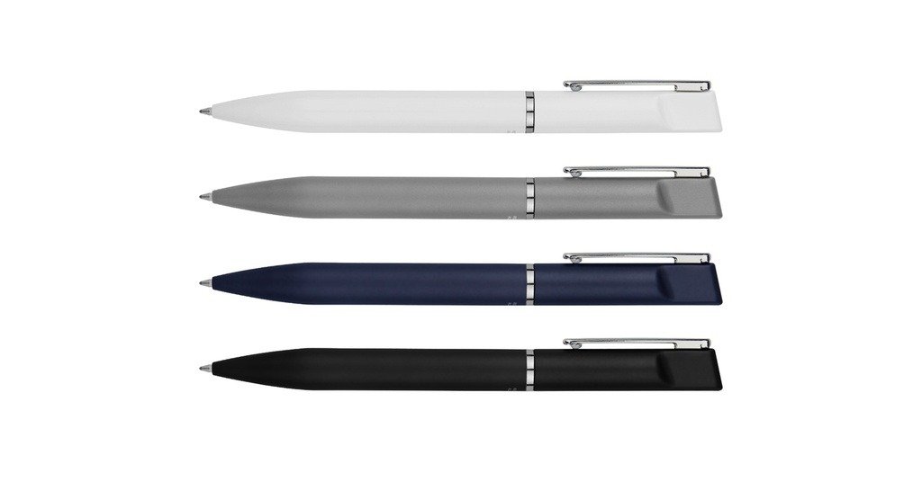 992B DEXTER recycled aluminum ball pen with twist-action and engravable body- front view