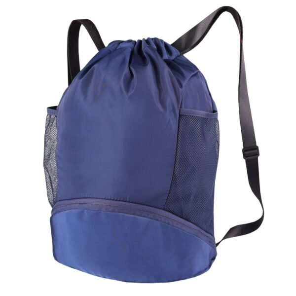 blue sport drawstring backpacks with custom print options – Tonesring BB4117