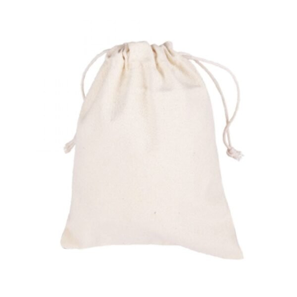 natural drawstring canvas pouch BM147 with customizable logo printing in Singapore - tight