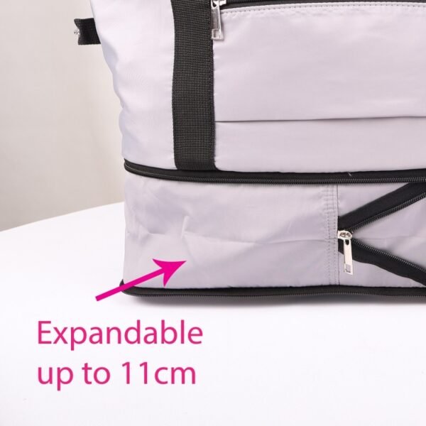 Smartsoft Travelling Bag BT3118 in black, blue, and silver – lightweight memory fabric with custom logo print area - expandable