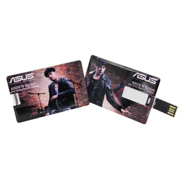 Slim card USB flash drive with custom logo option - design b