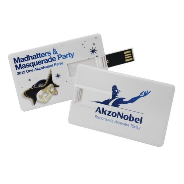 Slim card USB flash drive with custom logo option - design d