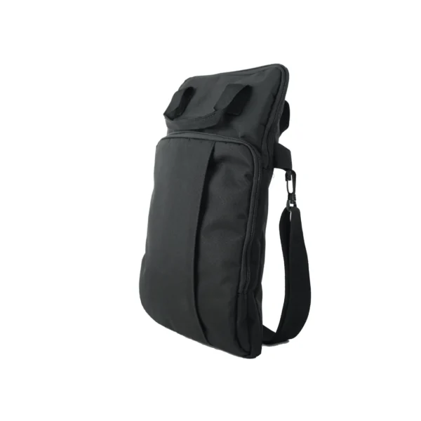 Black Avantex polyester cationic document bag DB724 with slim design - side view