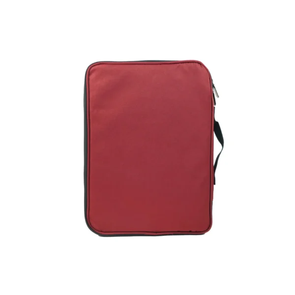 Sociant slim laptop document bag in oblique polyester – lightweight and water-resistant for professional daily use - red back view
