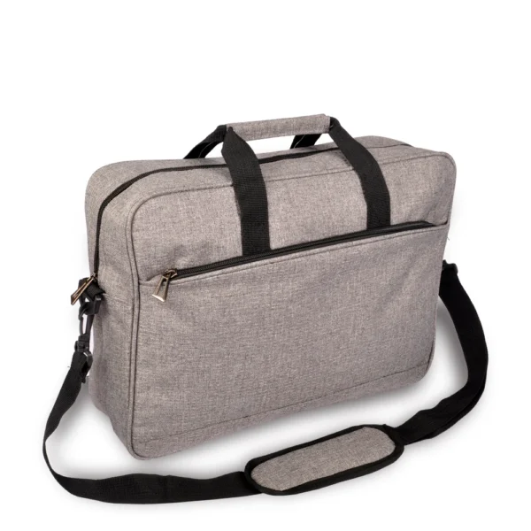 Flairist document bag in high density polyester, water-resistant with ergonomic handle – DB787-grey side view