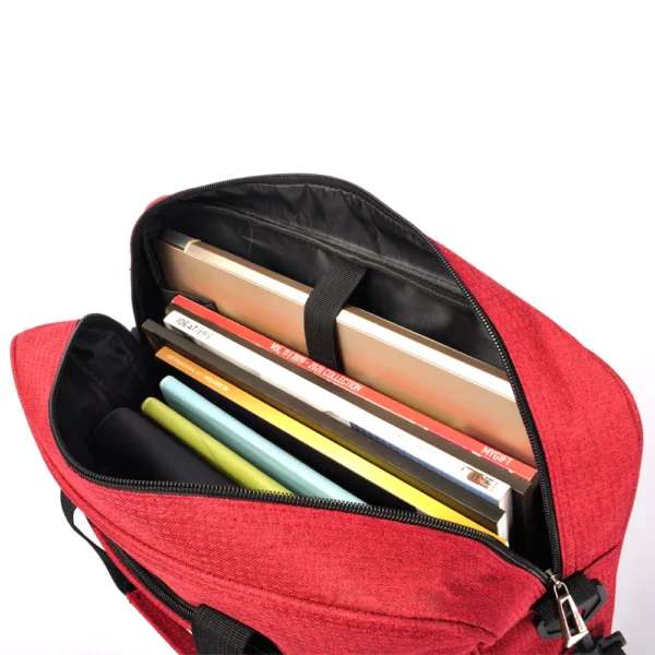 Flairist document bag in high density polyester, water-resistant with ergonomic handle – DB787-red inner
