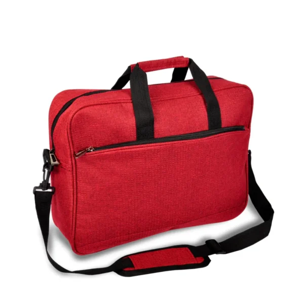 Flairist document bag in high density polyester, water-resistant with ergonomic handle – DB787-red side view