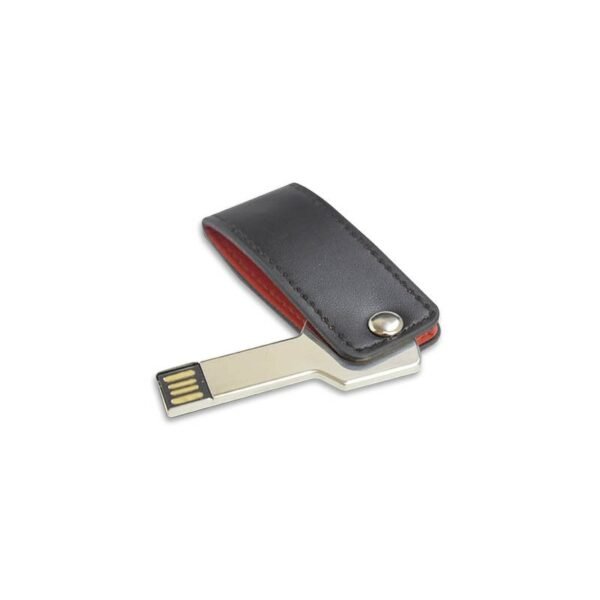 Black and red leather USB drive EX005 EXECUTIVE with 3-year memory chip warranty