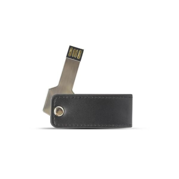 Black and red leather USB drive EX005 EXECUTIVE with 3-year memory chip warranty - printing area