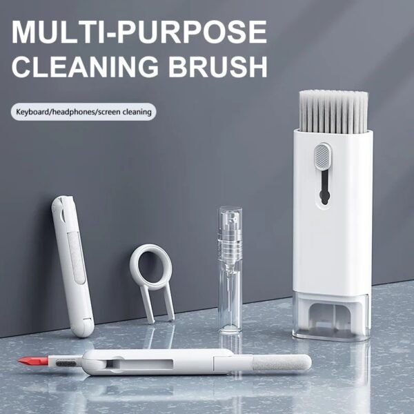 GCT02M gadget cleaning kit in white and blue with brush, sponge, and silicone tools - multipurpose