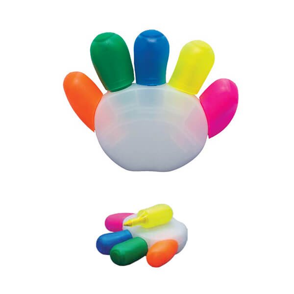 Palm Highlighter HL01 in multi-color – palm shape, suitable for logo print