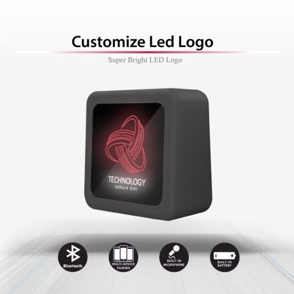 LED logo bluetooth speaker with super bass and light-up branding - customize logo