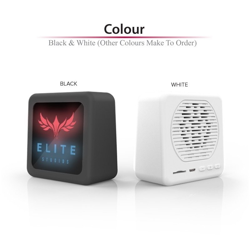 LED logo bluetooth speaker with super bass and light-up branding - colour