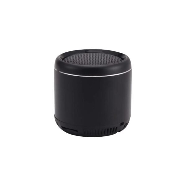 Mini bass Bluetooth speaker in black with built-in bass radiator - top view