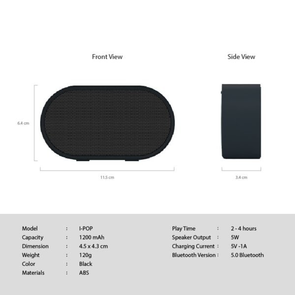 Multi function bluetooth speaker with FM, USB and built-in microphone - details