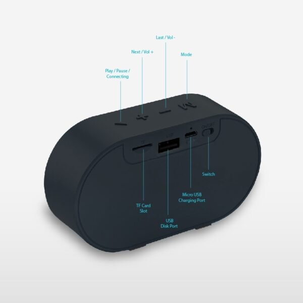 Multi function bluetooth speaker with FM, USB and built-in microphone - stereo
