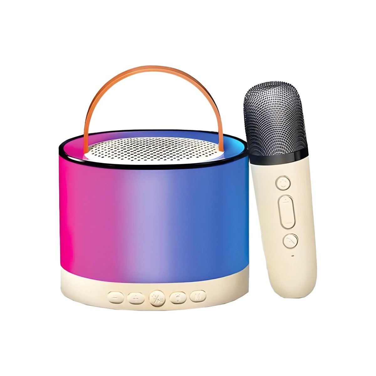 Karaoke Bluetooth speaker in white with wireless microphone