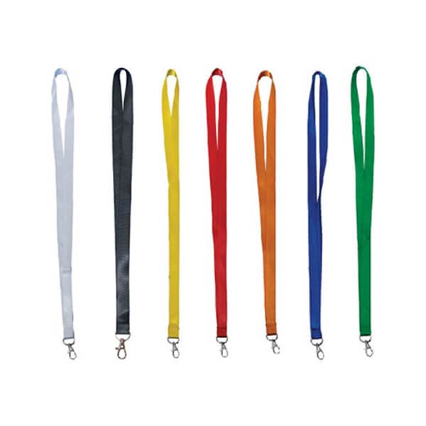 Gearcast 15mm nylon lanyard with metal hook in assorted colour