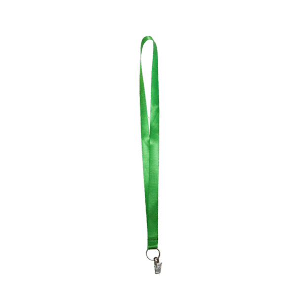 green Wearup 2cm nylon lanyard LD11 with metal clip and silkscreen print