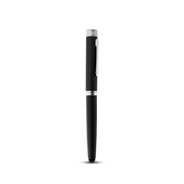 Stainless steel usb pen in elegant black design - side view