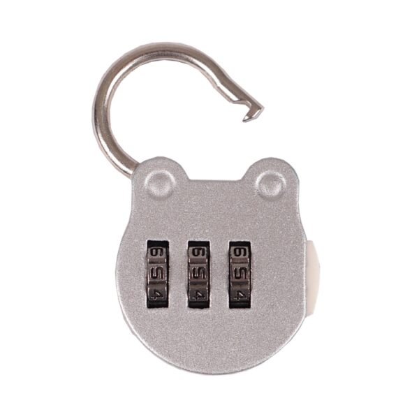 Investy mini travel padlock LR07 in silver – zinc alloy, compact and non-TSA - open