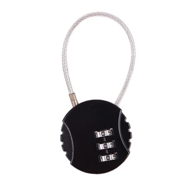Aqify colorful travel lock LR74 in black, compact and non-TSA approved