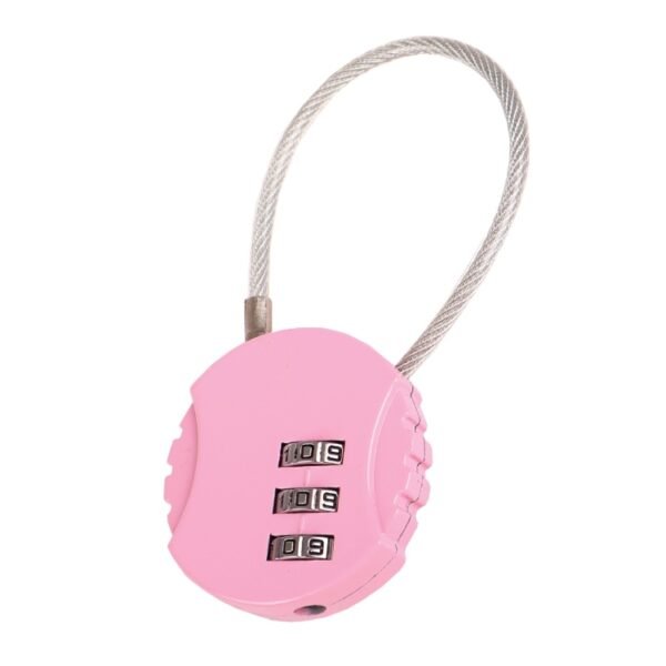 Aqify colorful travel lock LR74 in pink, compact and non-TSA approved