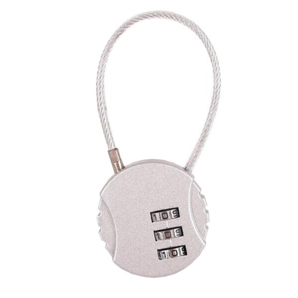 Aqify colorful travel lock LR74 in silver, compact and non-TSA approved