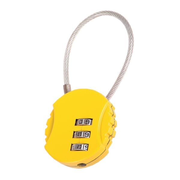 Aqify colorful travel lock LR74 in yellow, compact and non-TSA approved