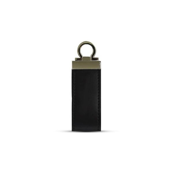 Black PU leather USB drive LT007 with metal gift box and 3-year chip warranty - top