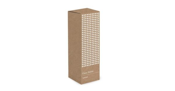 Frosted glass water bottle 500ml with silicone strap and elegant design- packaging