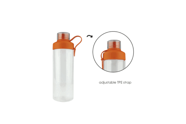 750ml Tritan drink bottle with adjustable strap and dual-opening lid- Strap