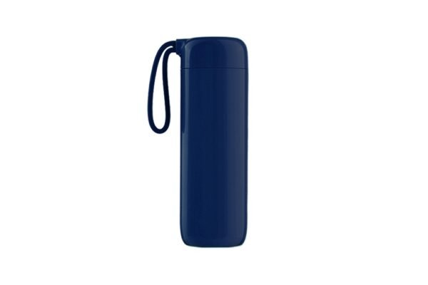 Spill-proof 400ml vacuum suction flask with smart base and thermal insulation- Blue