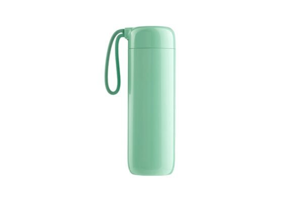 Spill-proof 400ml vacuum suction flask with smart base and thermal insulation- Green