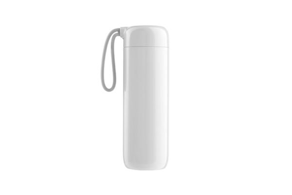 Spill-proof 400ml vacuum suction flask with smart base and thermal insulation- white