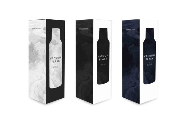 500ml stainless steel vacuum flask with matte pearl finish and twin-wall insulation- packaging