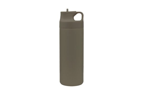 500ml vacuum bottle with built-in straw and powder-coated stainless steel body- Brown