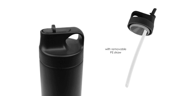 500ml vacuum bottle with built-in straw and powder-coated stainless steel body- material 2