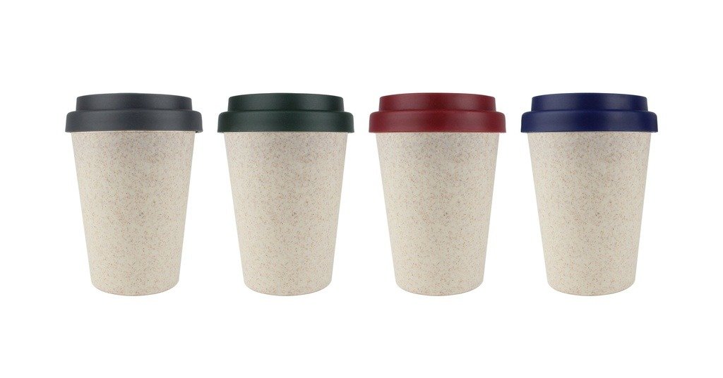 Eco-friendly 300ml wheat straw coffee cup with twin-wall insulation- Group