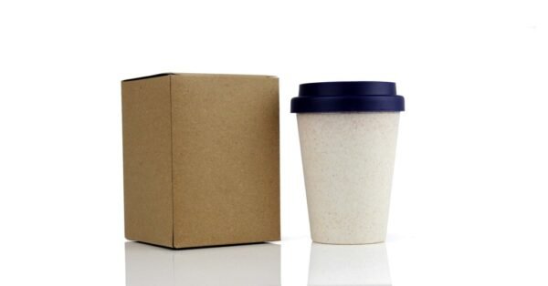 Eco-friendly 300ml wheat straw coffee cup with twin-wall insulation- packaging