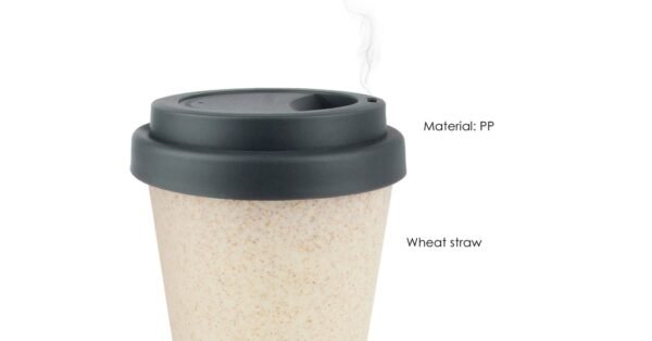 Eco-friendly 300ml wheat straw coffee cup with twin-wall insulation- material