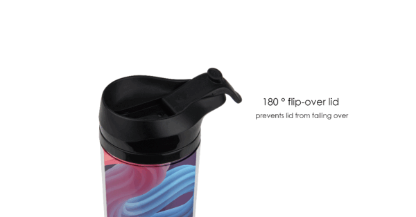 370ml double wall suction bottle with flip lid and spill-proof suction base- lid